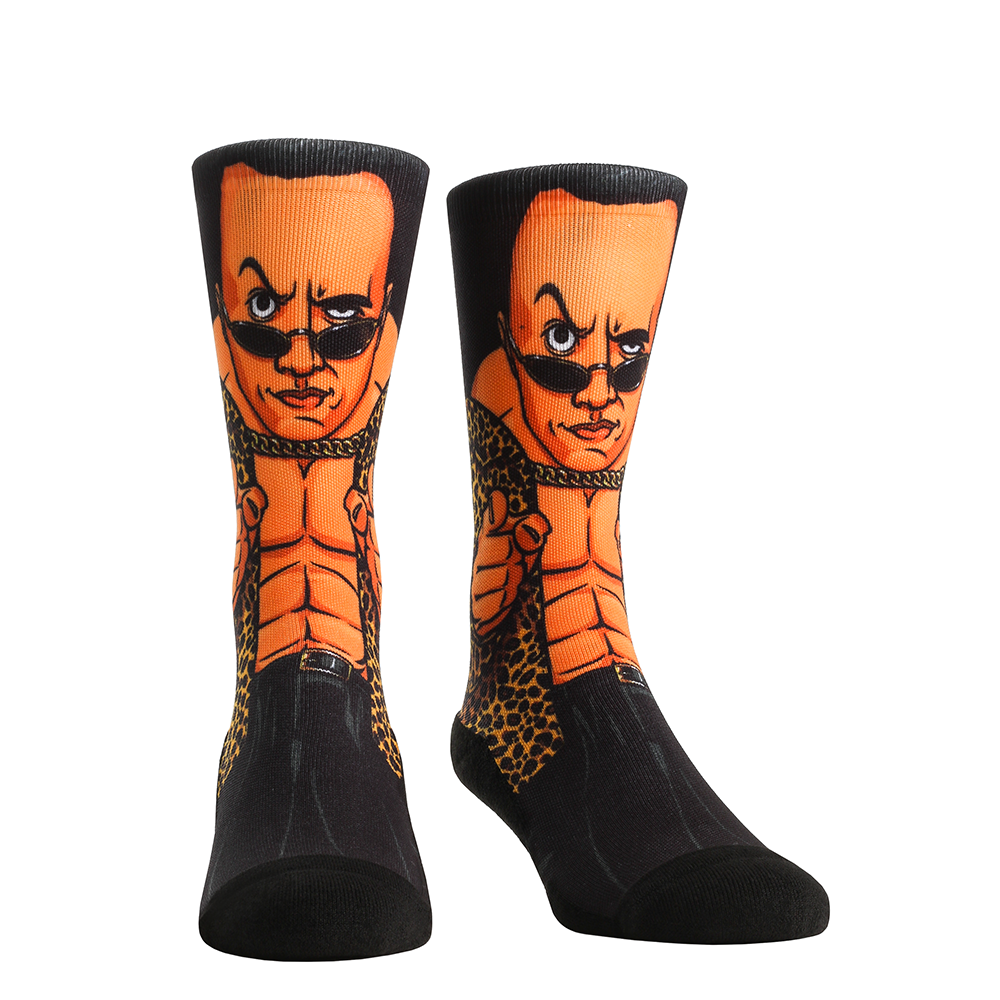 Rock Em Elite The Rock Dwayne Johnson Licensed Wwe Crew Socks Lxl Mk Socks 6043