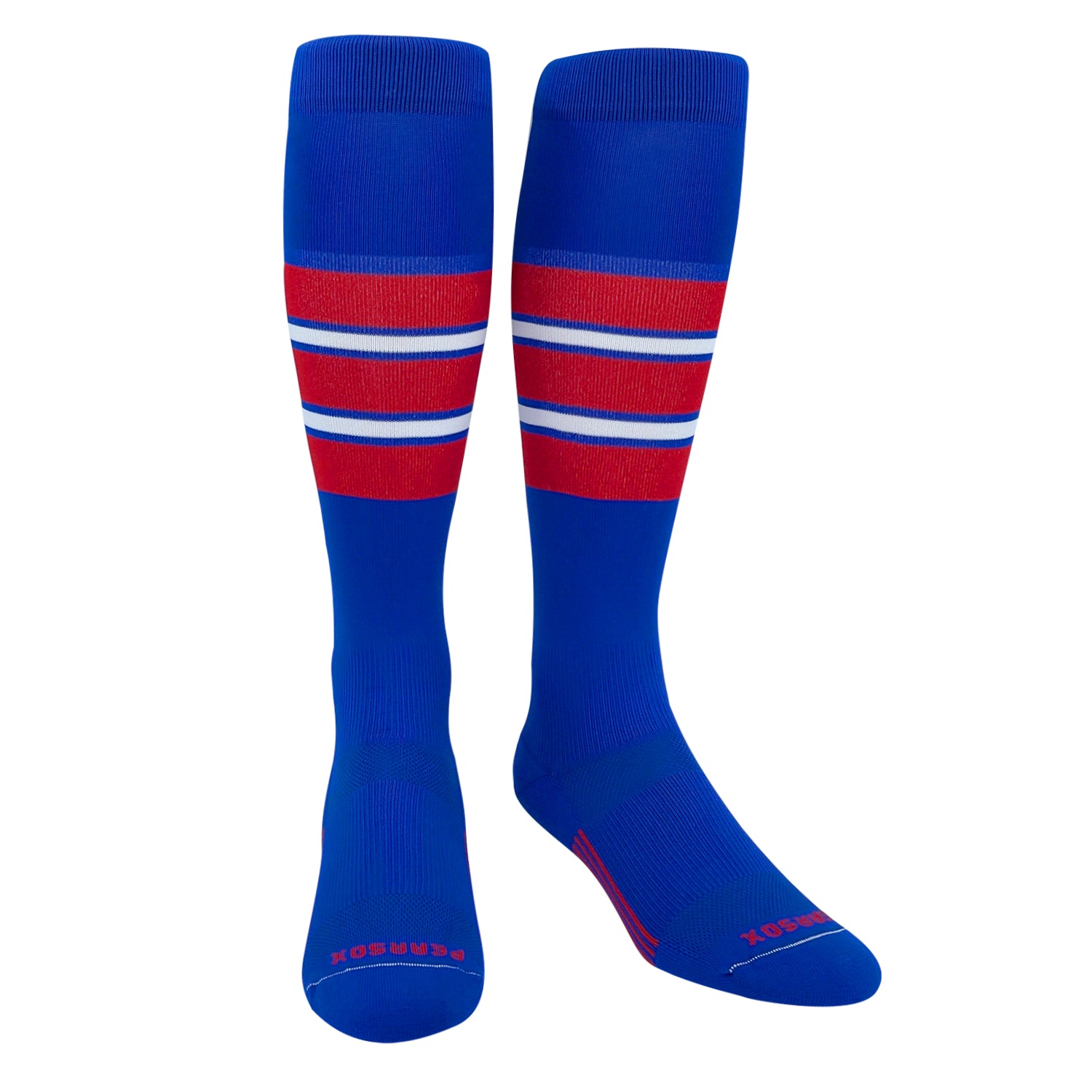 PEAR SOX Striped OTC Baseball, Softball, Football Socks (E) Royal Blue ...