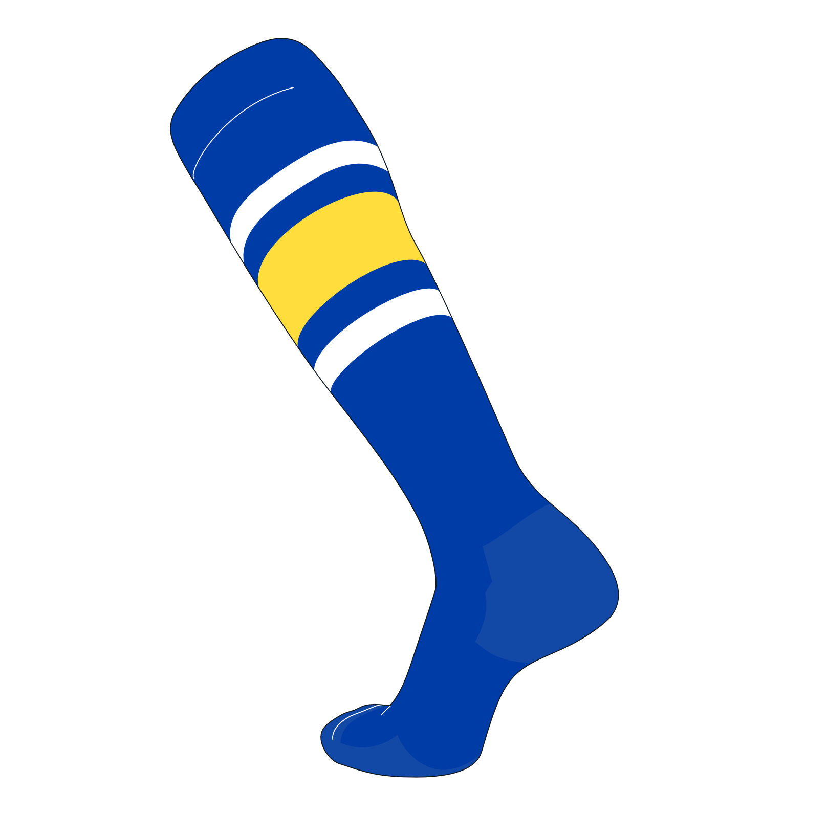 Men's Royal Blue and Golden Yellow Striped Socks