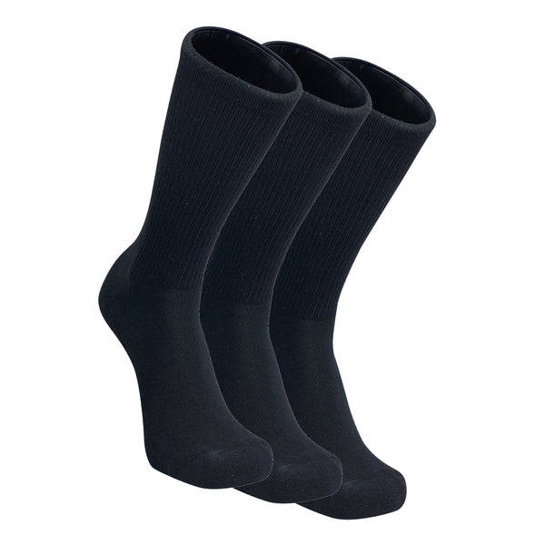3-PACK Topsox Elite Karma Comfort Performance Black Crew Socks