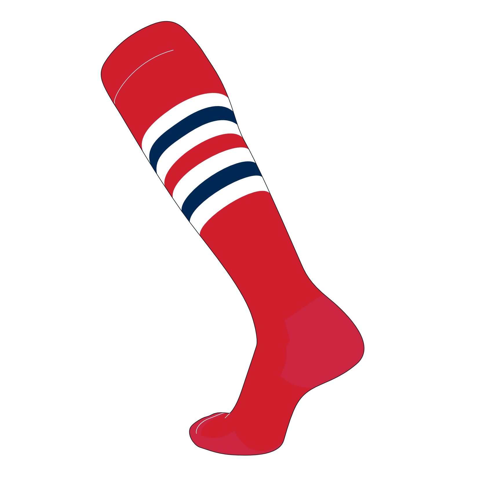 Rugby Stripe Red Sock
